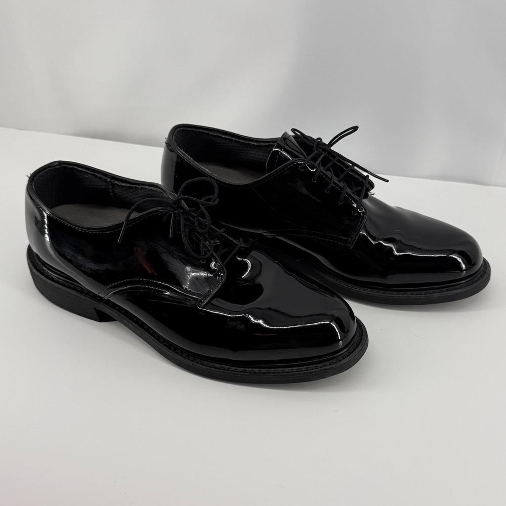 Bates Lites Oxford Mens 8.5 Black Synthetic High Gloss Dress Shoe Uniform Formal